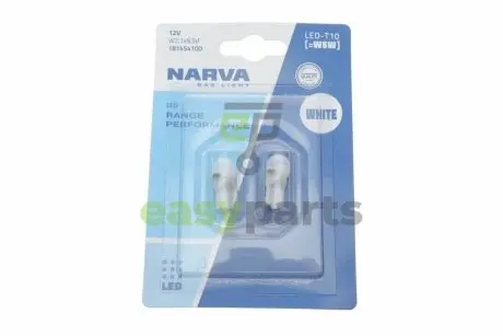 Автолампа W5W 12V 0.36W W2.1x9.5d LED (блістер/к-кт 2 шт.) NARVA 181454100