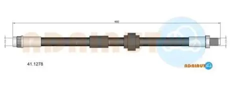 Фото 1 - renault гальмівний шланг передній kangoo 1.6/1.9 01- ADRIAUTO 41.1278 RENAULT Гальмівний шланг передній KANGOO 1.6/1.9 01- ADRIAUTO 41.1278 (фото 1)