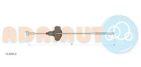 FORD трос ручного гальма передн.TRANSIT CONNECT 02- ADRIAUTO 13.0203.2