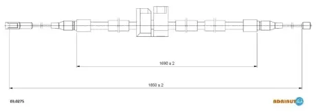 Трос гальм. задн. правий AUDI A8 -02 ADRIAUTO 03.0275