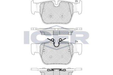 Колодки гальмівні (задні) BMW 1 (F40)/2 (F44) 19-/X2 (F39) 18-/Mini Clubman/Countryman 19- ICER 182393