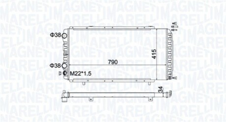 CITROEN радіатор Jumper 1,9-2.8D/TD/TDi/HDi 94- (790x415x34) MAGNETI MARELLI 350213180900