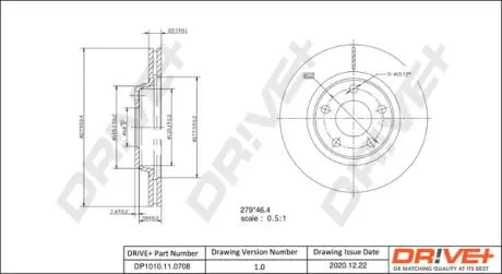 Drive+ - Гальмівний диск DR!VE+ DP1010.11.0708