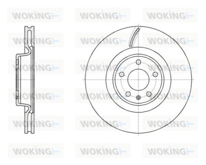 Диск тормозной передний (Remsa) Audi A4 A5 17>, A6 A7 18>, Q5 17> WOKING D6197010