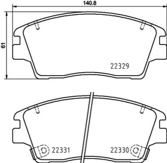 Тормозные колодки HYUNDAI/KIA Tucson/Sportage ''F''15-22 NISSHINBO NP6147