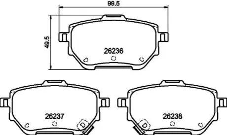 Гальмівна колодка TOYOTA Corolla E21 "F "19>> NISSHINBO NP1141