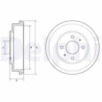 HYUNDAI Гальмівний барабан ACCENT II 1.3 Delphi BF582