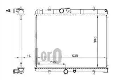 Радіатор охолодження Citroen C4/C5/Xsara/Peugeot 307/407 2.0 16v/HDI 00- (380x538x23) DEPO / LORO 038-017-0015
