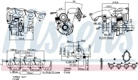 TURBOSPRКЇARKA AUDI A1/SEAT ALHAMBRA IBIZA V/SKODA FABIA II/VW BEETLE EOS GOLF PLUS GOLF V VI JETTA III IV POLO SCIROCCO SHARAN TIGUAN 1,4TSI 05- NISSENS 93130