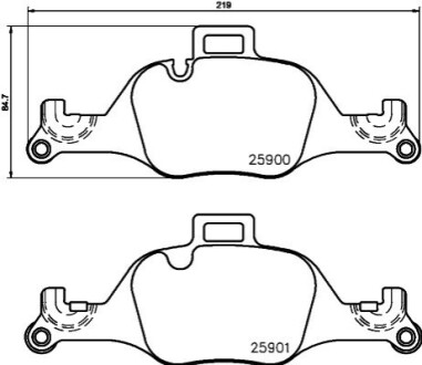 Колодки гальмівні (передні) BMW 3 (G20-21/G80-81)/X3-X6 18-/5 (G30/G31/F90)/6 (G32)/7 (G11/G12) 15- HELLA 8DB355036531