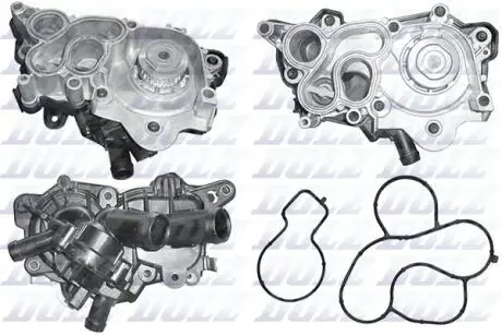 Помпа воды Audi/Seat/Skoda/VW 1.0-1.4TSI/1.4-1.6 13-(28z)(B/B)(6 лоп)(с корпусом и 2 термостатами) DOLZ A247
