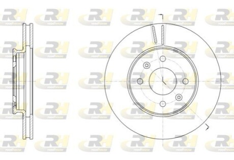 Диск тормозной (передний) Kia Rio III/Hyundai Accent 11-(256x22) (с покрытием)(вентилированный)) ROADHOUSE 6178410