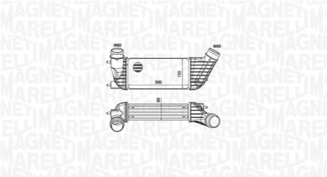 Радиатор интеркулера Citroen Jumper/Fiat Scudo/Peugeot Expert 1.6/2.0/2.2D Multijet/HDi 06- MAGNETI MARELLI 351319204260