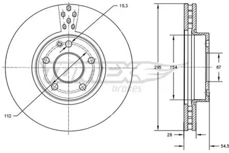 Диск тормозной (передний) MB E-class (W211/S211) 02-09 (295x28) (с покрытием) (вентил.) TOMEX TX7291