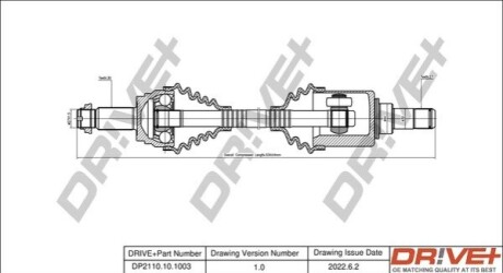 Полуось (передняя) BMW X5 (E70/F15)/X6 (E71/E72/F16) 06-19 (L) (30x27/634) (N52/N55/N63) DR!VE+ DP2110101003