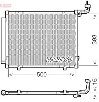 Радиатор кондиционера (с осушителем) Ford Fiesta VII/Transit 1.0 EcoBoost/1.5 TDCi 14- DENSO DCN10057