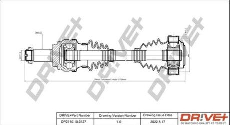 Полуось (задняя) BMW 1 (E81/E87)/3 (E90) 05-11 (L) (30/610) M47/N45/N47/N52/N53/N55/N57 DR!VE+ DP2110100127