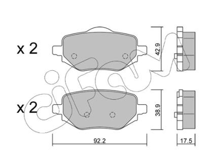 Колодки тормозные (задние) Citroen C4 20-/Peugeot 2008/208/Opel Corsa F 19-/Mokka 20- CIFAM 82213230