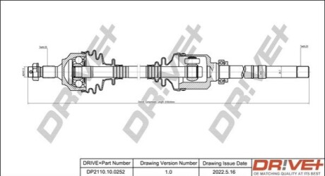 Полуось (передняя) Citroen Berlingo/Peugeot Partner 1.6HDI/1.6i 08-(R) (25х24х925) DR!VE+ DP2110100252