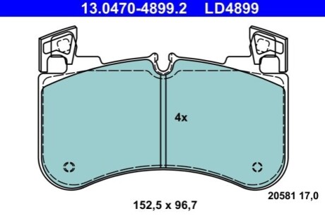 Колодки тормозные (передние) Land Rover Defender 19-/Discovery 16-/Range Rover 12- ATE 13047048992