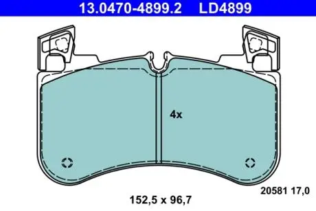 Колодки тормозные (передние) Land Rover Defender 19-/Discovery 16-/Range Rover 12- ATE 13047048992