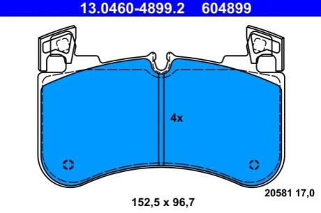 Колодки тормозные (передние) Land Rover Defender 19-/Discovery 16-/Range Rover 12- ATE 13046048992