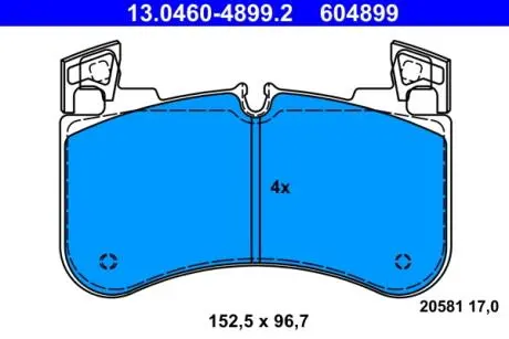 Фото колодки тормозные (передние) Land Rover Defender 19-/Discovery 16-/Range Rover 12- ATE 13046048992 Колодки тормозные (передние) Land Rover Defender 19-/Discovery 16-/Range Rover 12- ATE 13046048992