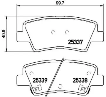 Klocki ham. Xtra BAIC SENOVA X55 01/16-> / DODGE ATTITUDE (LA) 09/14-> / DODG BREMBO P30067X