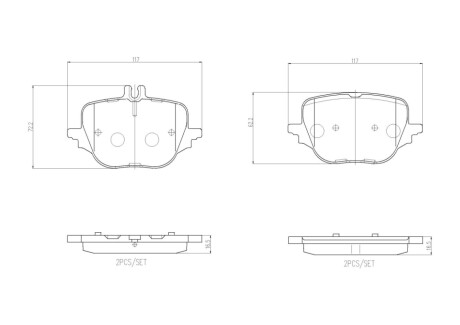 Klocki ham. tył MERCEDES-BENZ C-CLASS (W206) 03/21-> / MERCEDES-BENZ C-CLASS BREMBO P50169 (фото 1)