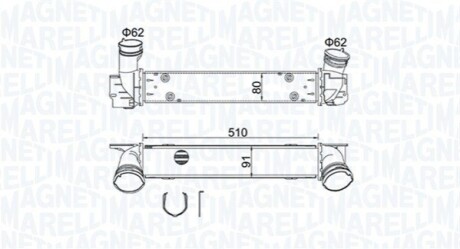 Радиатор интеркулера BMW 1 (E81/E82/E87/E88)/3 (E90/E91)/X1 (E84) 2.0 04-15 MAGNETI MARELLI 351319204880