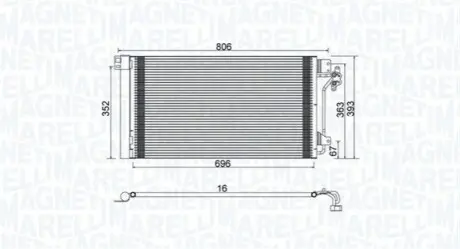 SKRAPLACZ KLIMATYZACJI VW MULTIVAN V (7HM, 7HN, 7HF, 7EF, 7EM, 7EN)1.9 TDI MAGNETI MARELLI BC962
