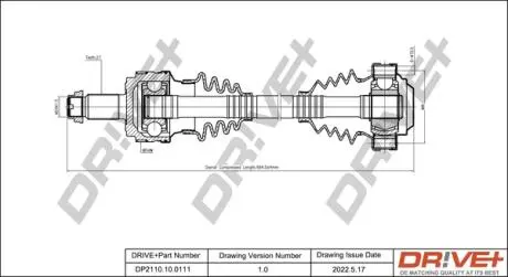 Полуось (задняя) (R) BMW 3 (E90) 04-11 M47/N47/N52 (27x25zx660x48T) (+ABS) DR!VE+ DP2110100111