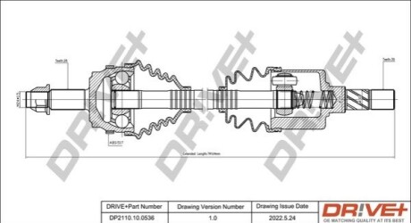 Полуось Opel Movano/Renault Master 2.5 dCi 03- (L) (28x39x700x51T) (+ABS) DR!VE+ DP2110100536