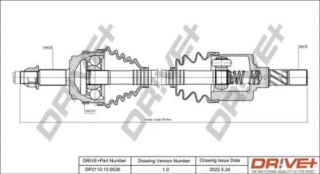 Полуось Opel Movano/Renault Master 2.5 dCi 03- (L) (28x39x700x51T) (+ABS) DR!VE+ DP2110100536