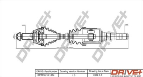 Полуось (передняя) BMW X5 (E70) 06-13/X6 (E71/E72) 08-14 (R) (30x27/1020) DR!VE+ DP2110101004