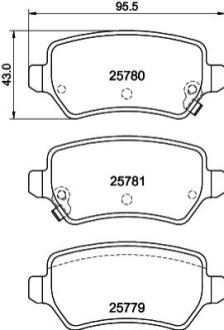 Klocki ham. tył CEED (JD), CEED Combi Van (JD), CEED Sportswagon (JD), PR HELLA 8DB355040611