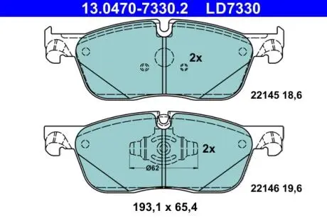 Фото klocki ham. land rover p. discovery/range rover 2,0-2,2 d 4x4 11- ceramic ATE 13047073302 KLOCKI HAM. LAND ROVER P. DISCOVERY/RANGE ROVER 2,0-2,2 D 4X4 11- CERAMIC ATE 13047073302