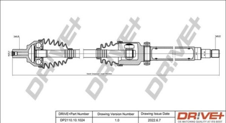 Піввісь (передня) Ford C-Max/Focus II 1.4-1.8ALK 03-12 (R) (24x36/906mm) DR!VE+ DP2110101024