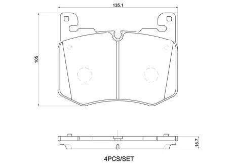 Klocki ham. JAGUAR F-PACE (X761) 09/15-> / LAND ROVER RANGE ROVER VELAR BREMBO P44030