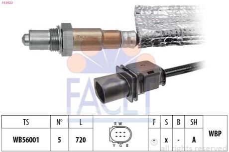 Лямбда зонд Hyundai i30/i40/ix35 1.6GDi 11-/Opel Vectra C 2.8 V6 05-08 FACET 108423