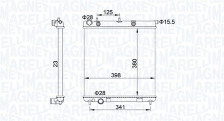 Радіатор охолодження Citroen C2/C3/C4/Peugeot 1007/2008/207 1.0-1.6 02- MAGNETI MARELLI 350213153700