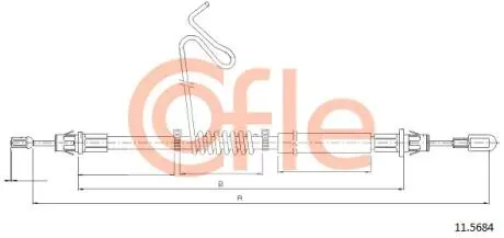 Фото 1 - linka hamulca ford transit 07> tyl lewy 1343/1120mm 11.5684 szt COFLE 92115684 LINKA HAMULCA FORD TRANSIT 07> TYL LEWY 1343/1120MM 11.5684 SZT COFLE 92115684 (фото 1)