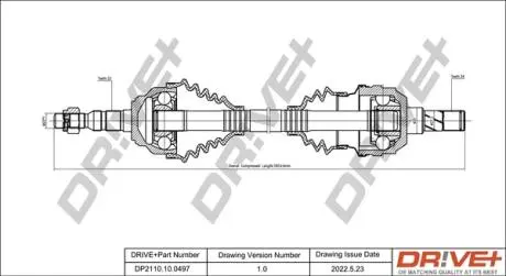 Полуось (передняя) Opel Astra/Zafira 2.0/2.2 16V 98-05 (L) (34х33х595) DR!VE+ DP2110100497