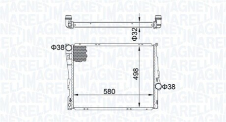 Радиатор охлаждения BMW X3 (E83) 2.0-3.0 04-11 (N46/M47/M54/N52/M57) MAGNETI MARELLI 350213163600