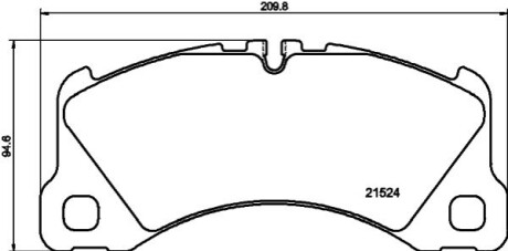 Колодки тормозные (передние) Porsche Cayenne/Macan 14-Q+ (с датчиком) HELLA 8DB355040051