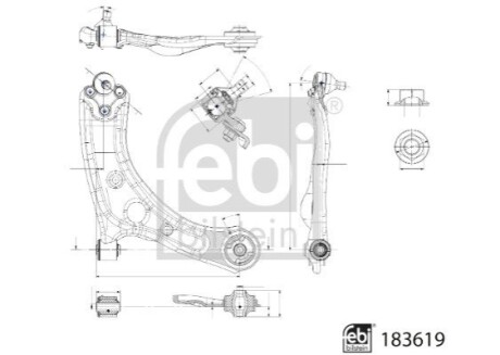 Важіль підвіски (передній/знизу) (R) Hyundai Tucson/Kia Sportage 15- FEBI BILSTEIN 183619