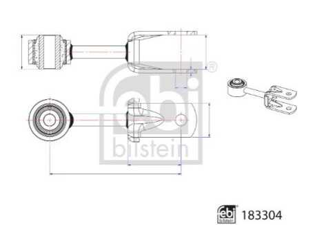 Тяга стабилизатора (заднего) VW Crafter 50/Man TGE 2.0D 17- (135mm) FEBI BILSTEIN 183304