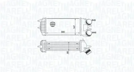 Радіатор інтеркулера Citroen Berlingo/Peugeot Partner 1.6 HDi 04- MAGNETI MARELLI 351319205110
