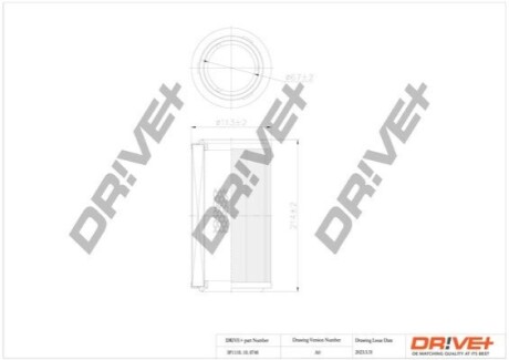 Фильтр воздушный Citroen Berlingo/Peugeot Partner 1.8/1.9D 97-02 DR!VE+ DP1110100746