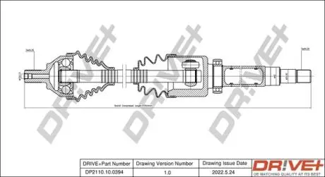 Полуось (передняя) Ford Focus/Volvo S40/V50 04-12 (R) (36x26x921) DR!VE+ DP2110100394